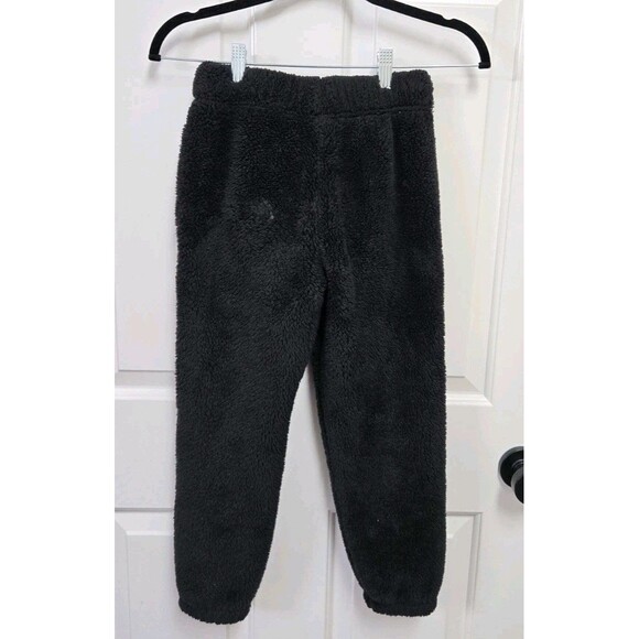 Adidas Girl's Elastic Waistband Cozy Fuzzy Joggers in Black, Size 7/8 - Picture 3 of 5
